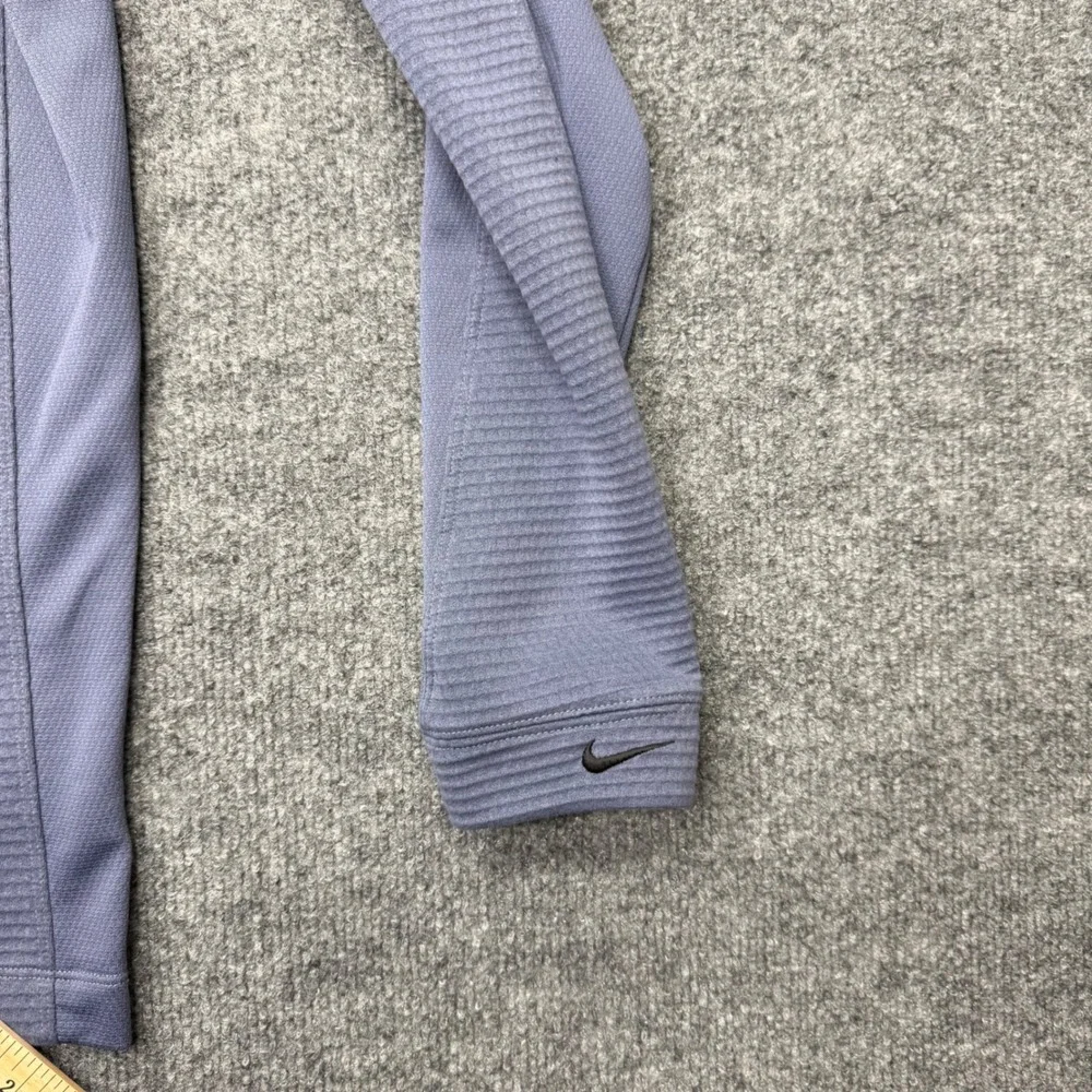 Nike Golf Therma Men XL Quarter Zip Pullover Blue Gray Ribbed Textured Mock Neck